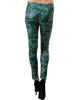 Love of Leggings - Green Imitation Lace Leggings with Mesh Cutouts